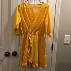 Yellow polka dot dress